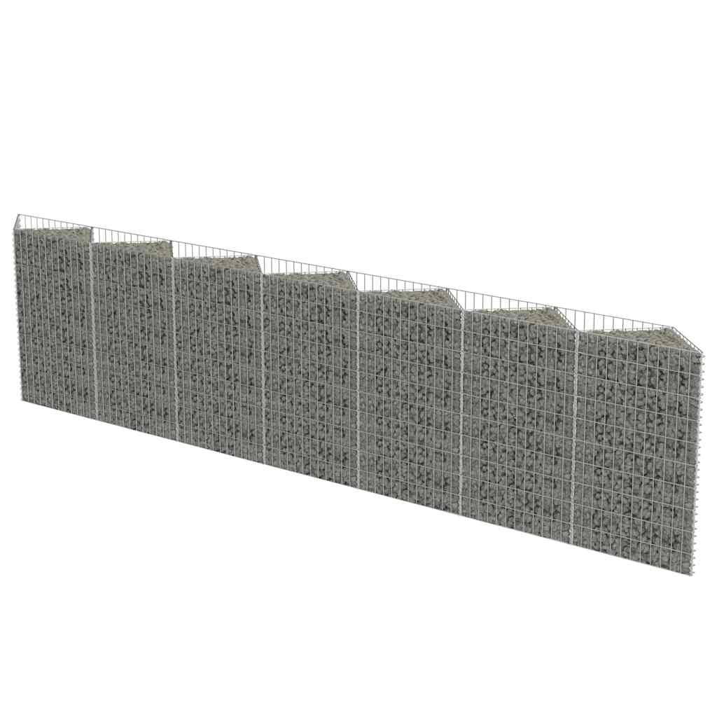 vidaXL Gabionenwand Verzinkter Stahl 450×30×100 cm