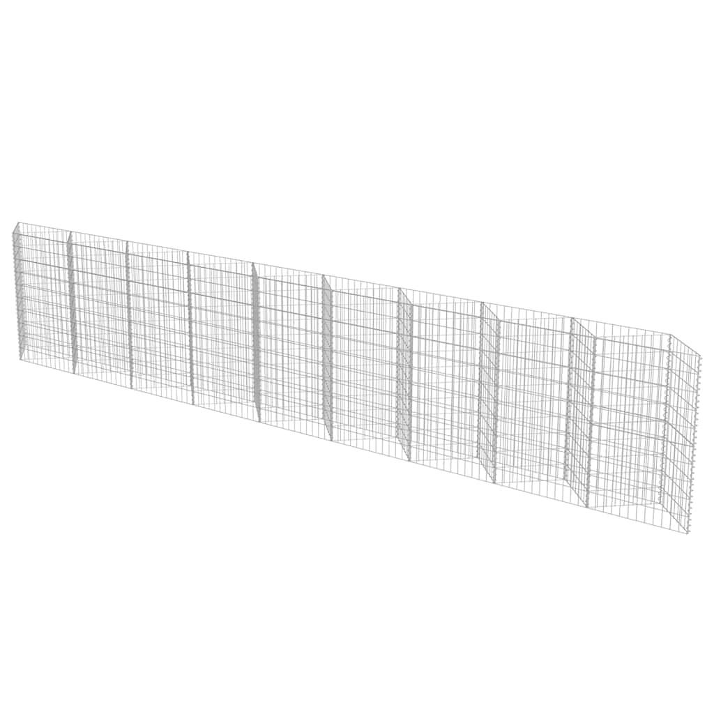 vidaXL Gabionenwand Verzinkter Stahl 630×30×100 cm