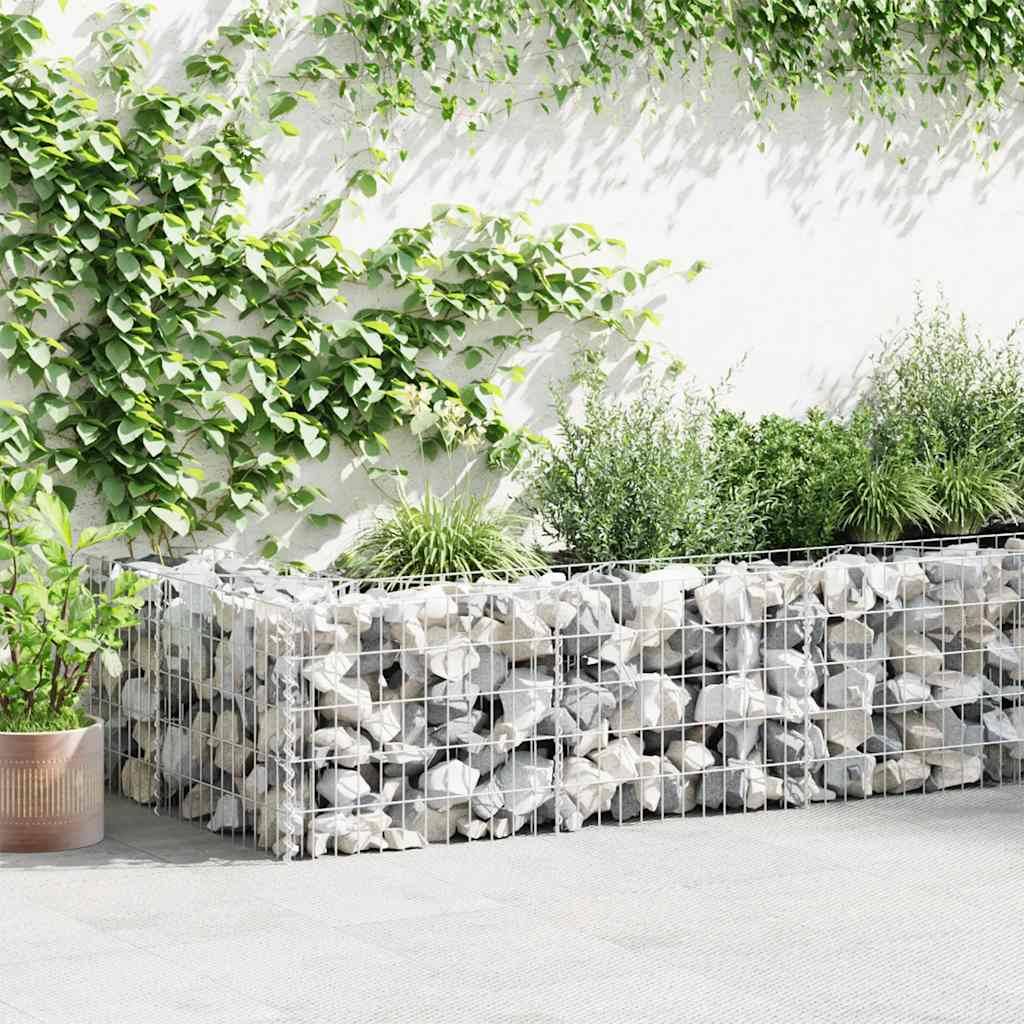 vidaXL Gabionenwand mit Abdeckung Verzinkter Stahl 600×50×50 cm