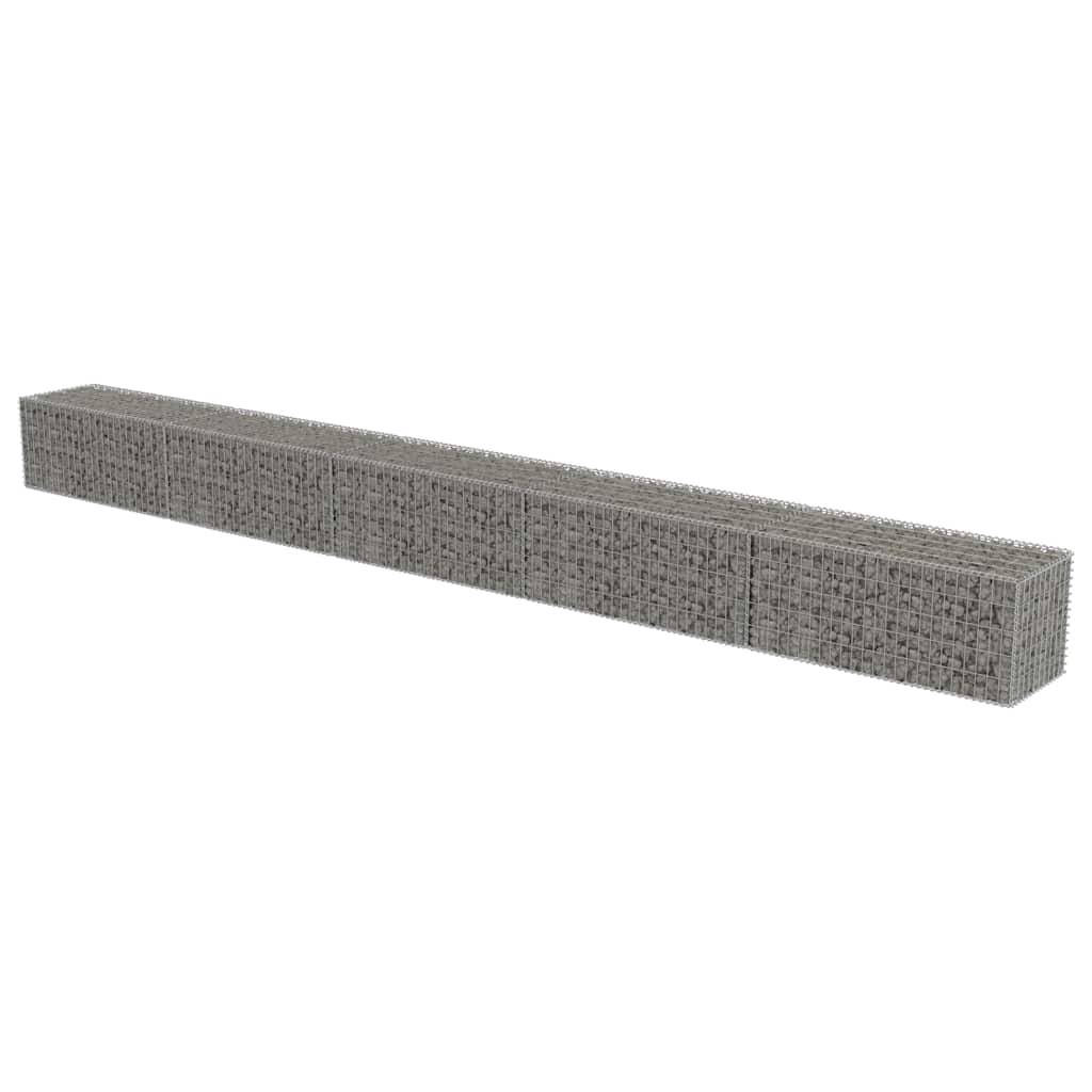 vidaXL Gabionenwand mit Abdeckung Verzinkter Stahl 600×50×50 cm