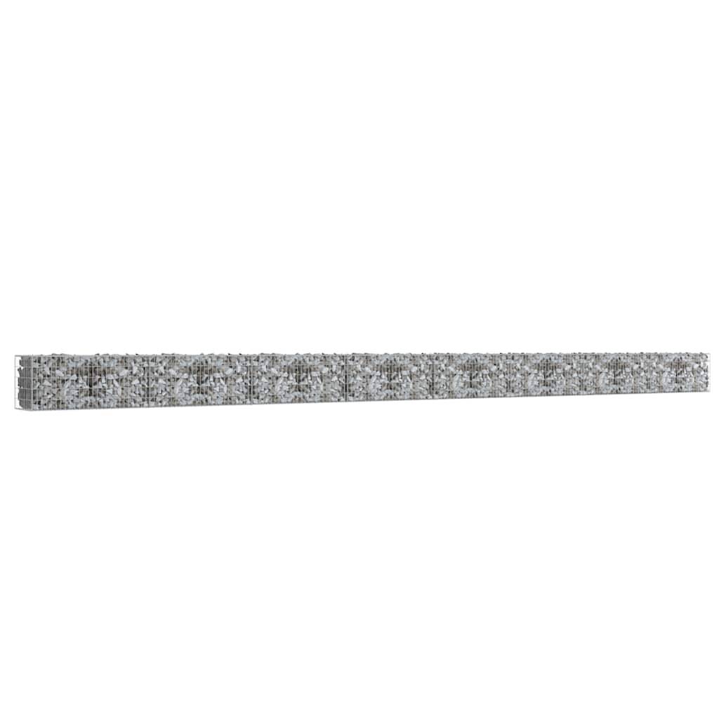 vidaXL Gabionenwand mit Abdeckung Verzinkter Stahl 900×50×50 cm