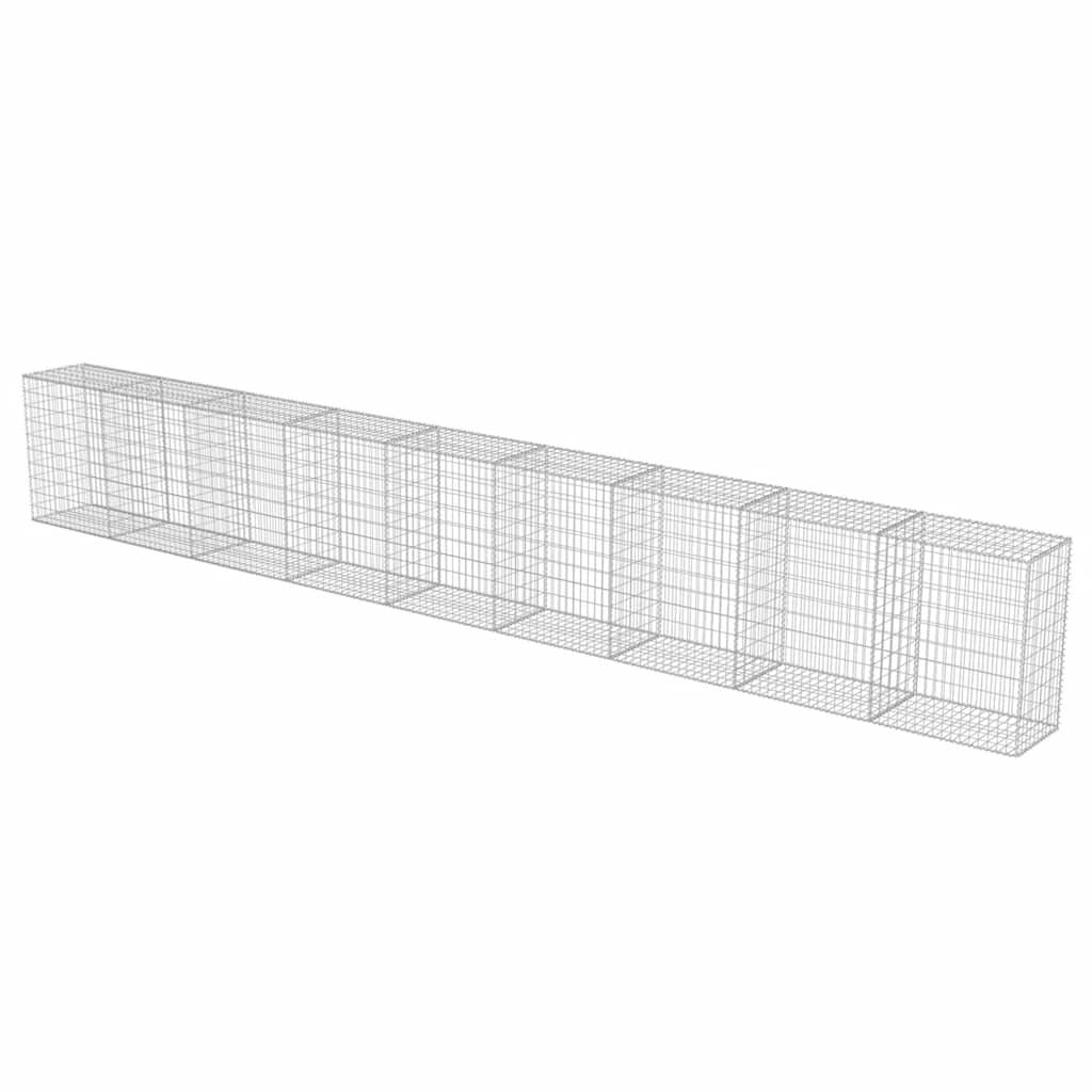 vidaXL Gabionenwand mit Abdeckung Verzinkter Stahl 900×50×100 cm