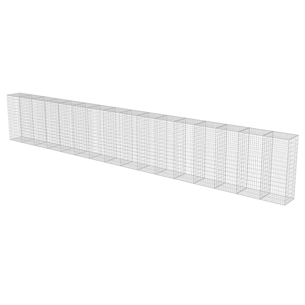 vidaXL Gabionenwand mit Abdeckung Verzinkter Stahl 900×50×150 cm