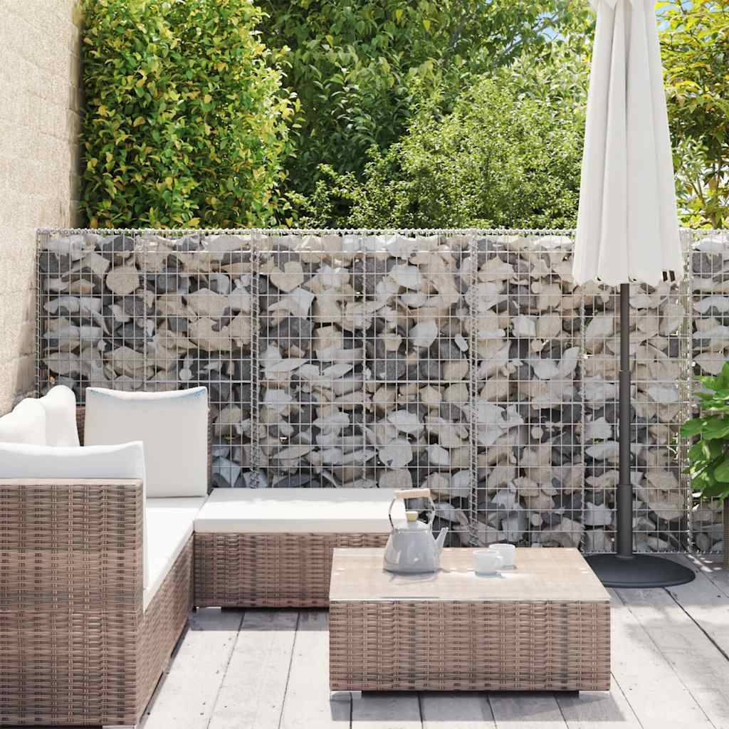 vidaXL Gabionenwand mit Abdeckung Verzinkter Stahl 900×50×150 cm