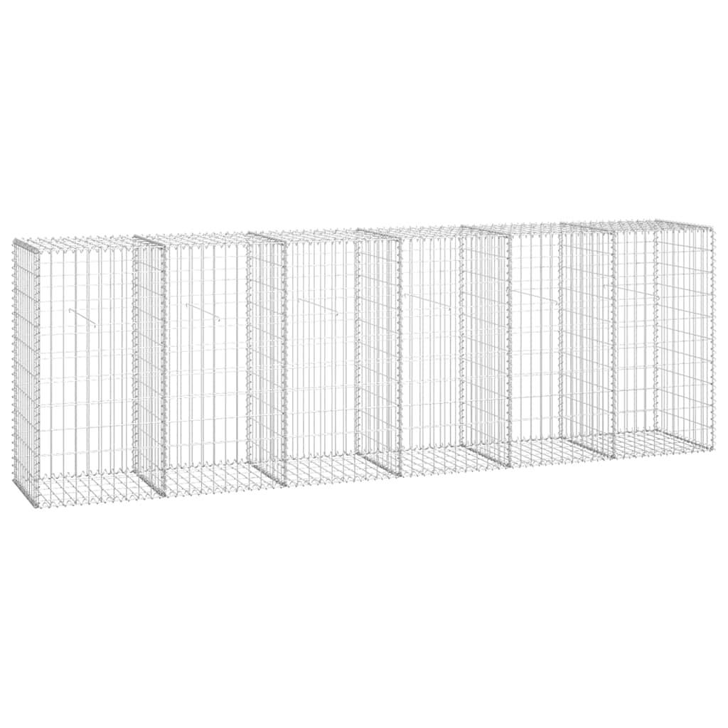 vidaXL Gabionenwand mit Abdeckung Verzinkter Stahl 300×50×100 cm