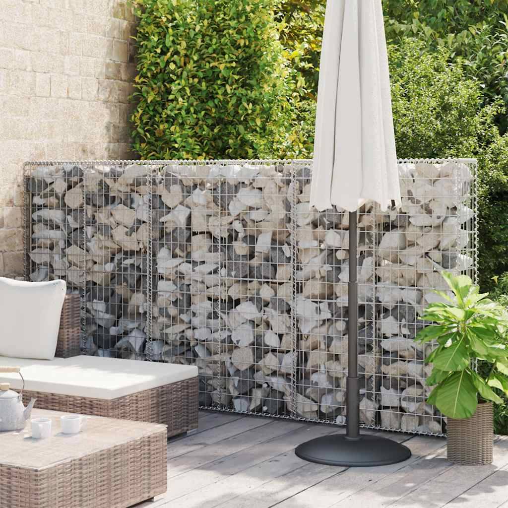 vidaXL Gabionenwand mit Abdeckung Verzinkter Stahl 300×50×150 cm