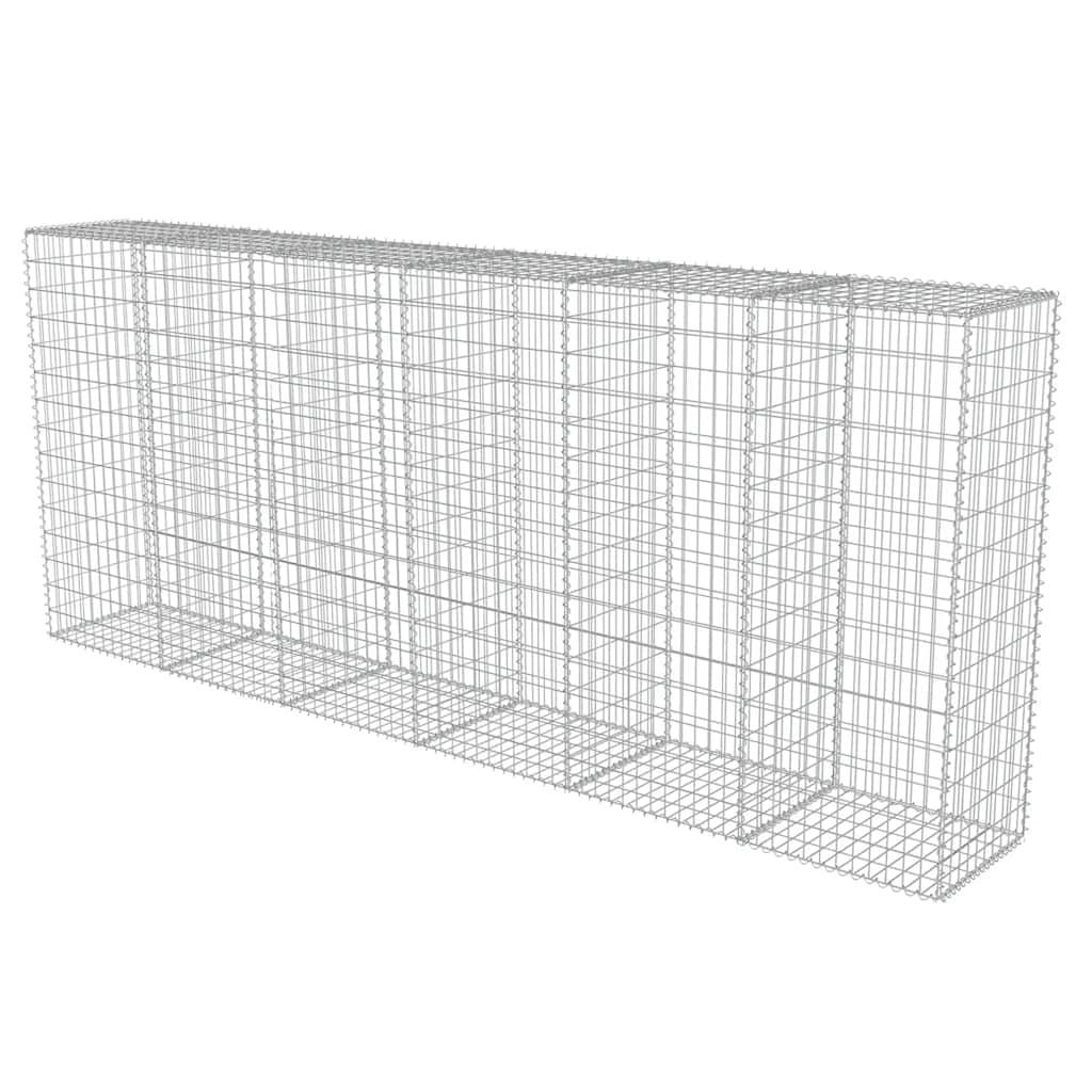 vidaXL Gabionenwand mit Abdeckung Verzinkter Stahl 300×50×150 cm