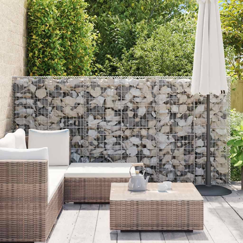 vidaXL Gabionenwand mit Abdeckung Verzinkter Stahl 300×50×150 cm