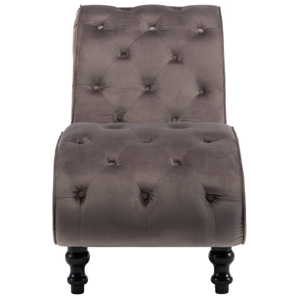 vidaXL Chaiselongue Grau Samt