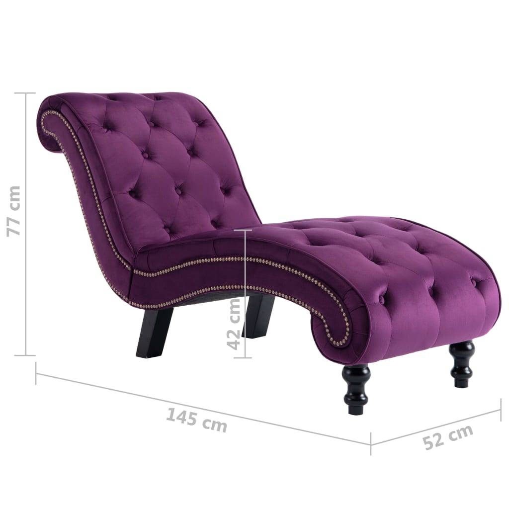 vidaXL Chaiselongue Lila Samt