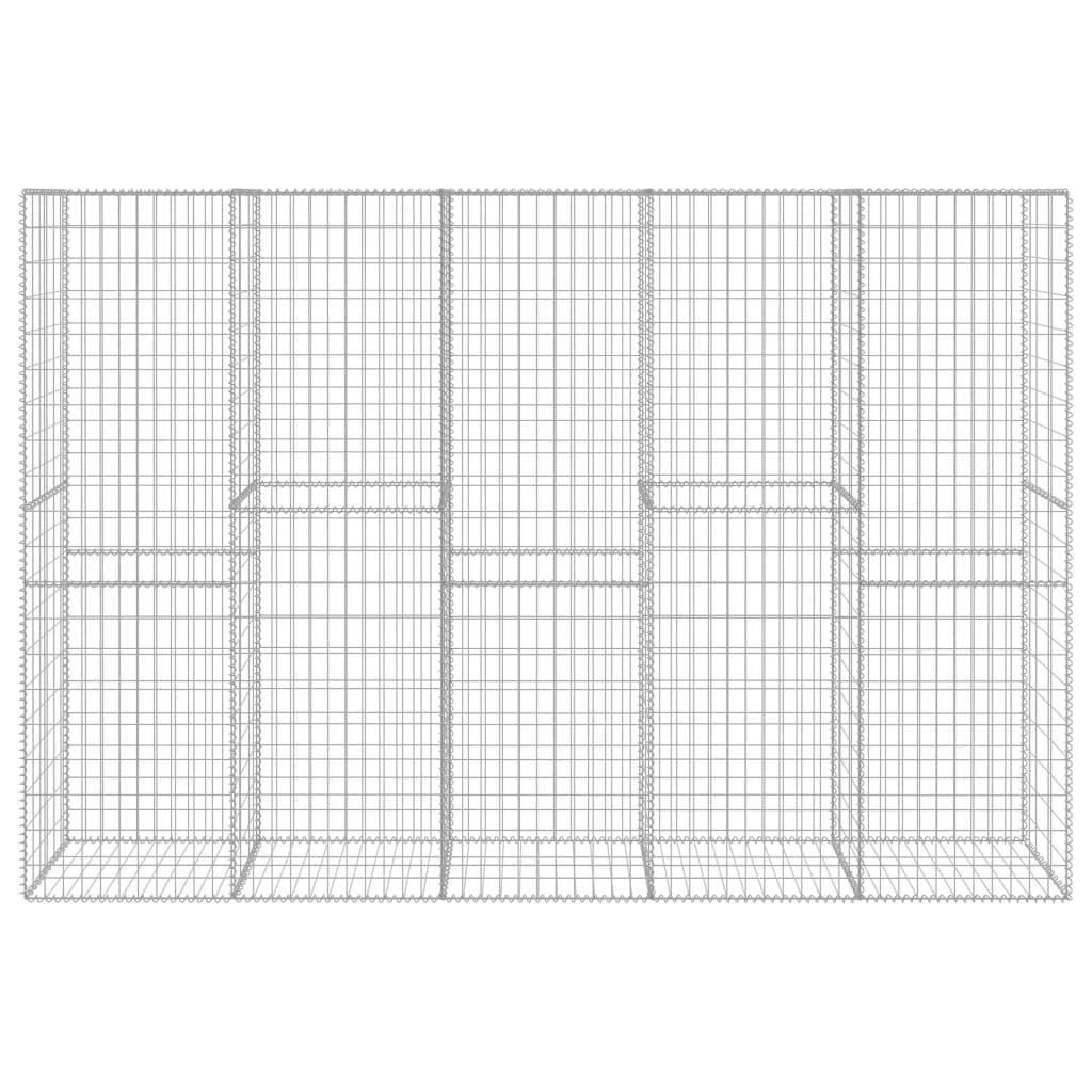 vidaXL Gabionenwand mit Abdeckung Verzinkter Stahl 300 x 50 x 200 cm