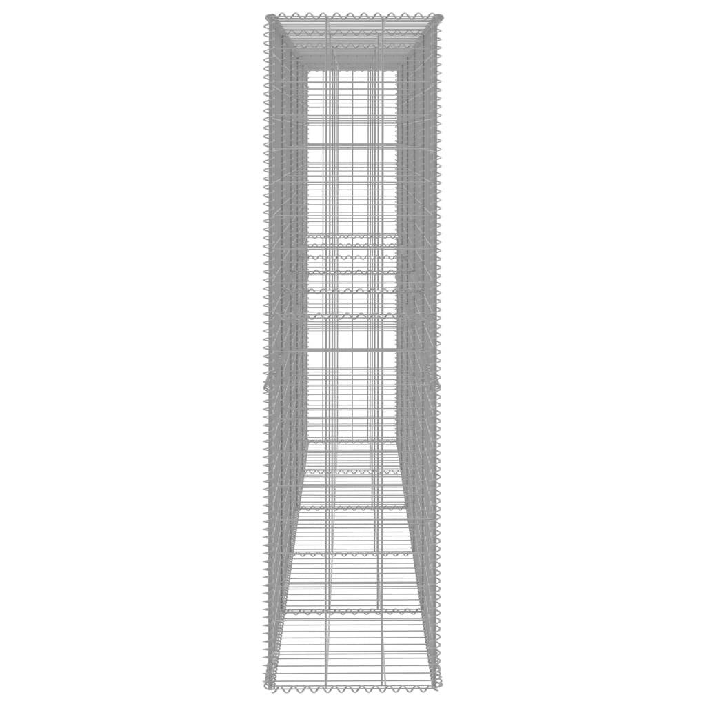 vidaXL Gabionenwand mit Abdeckung Verzinkter Stahl 300 x 50 x 200 cm