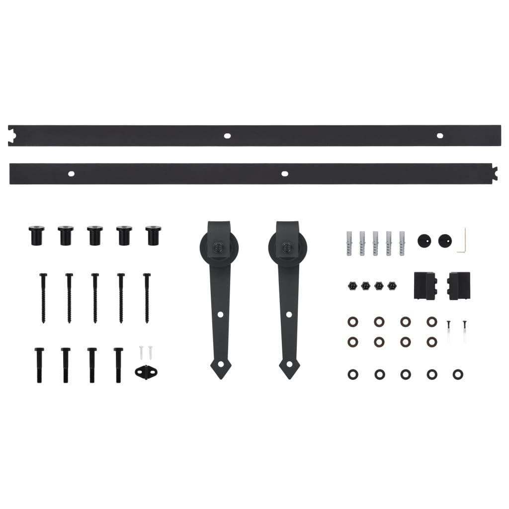 vidaXL Schiebetürbeschlag-Set SKIEN 200 cm Stahl Schwarz