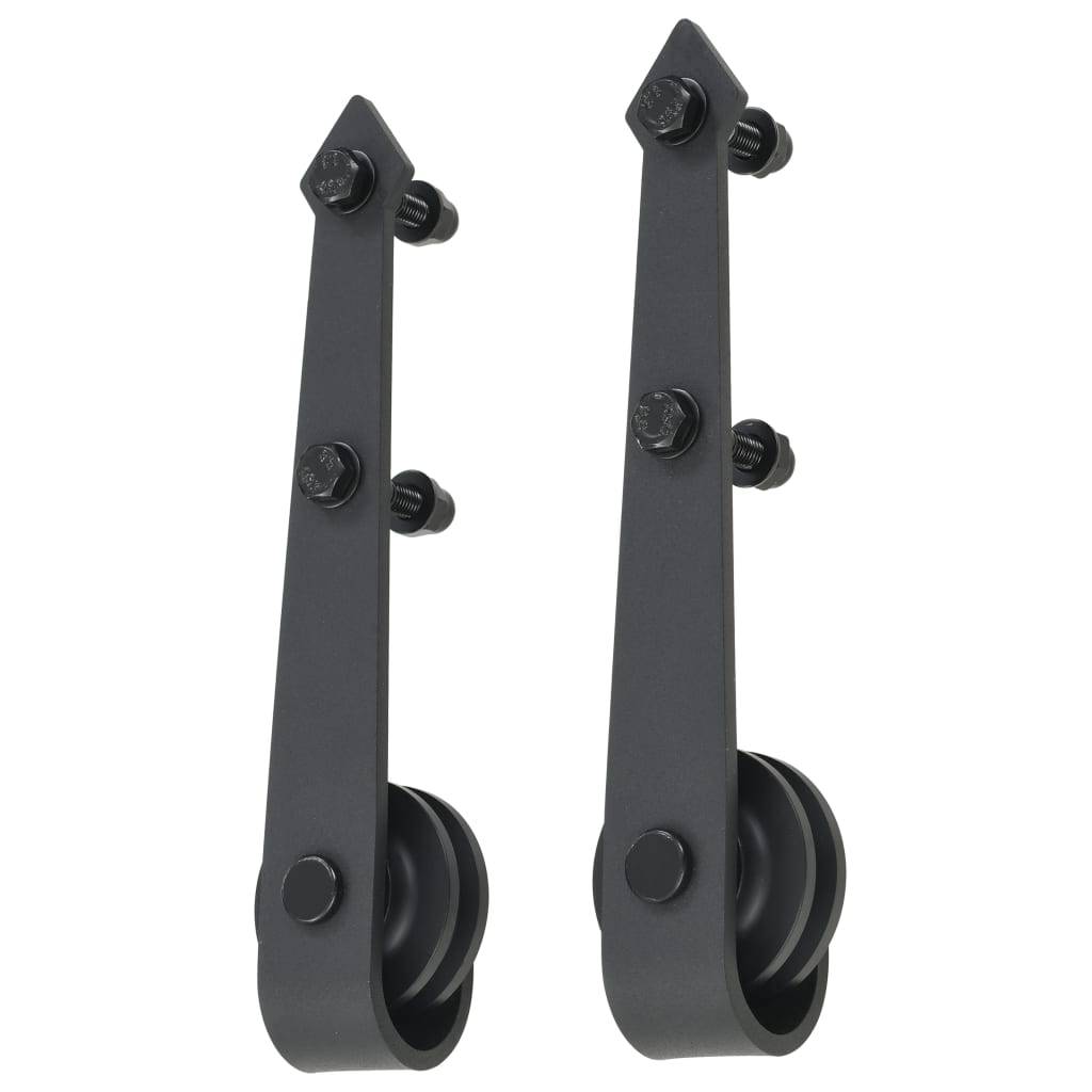 vidaXL Schiebetürbeschlag-Set SKIEN 200 cm Stahl Schwarz
