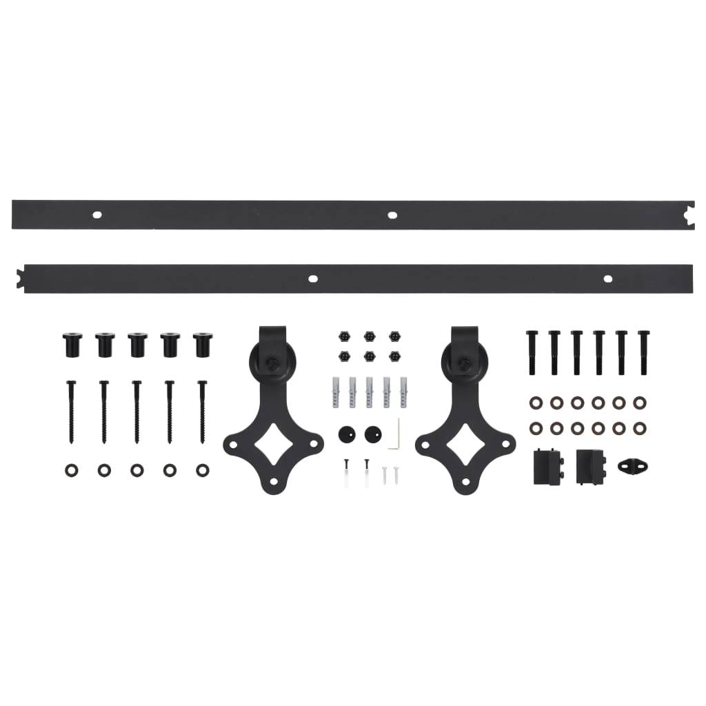 vidaXL Schiebetürbeschlag-Set SKIEN 183 cm Stahl Schwarz