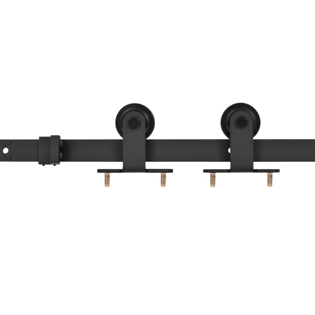 vidaXL Schiebetürbeschlag-Set SKIEN 200 cm Stahl Schwarz