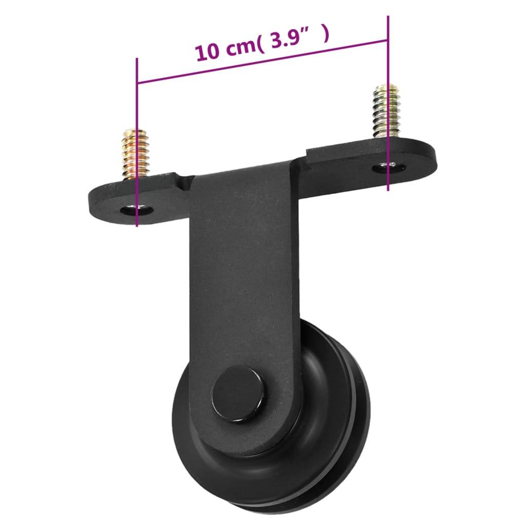 vidaXL Schiebetürbeschlag-Set SKIEN 200 cm Stahl Schwarz