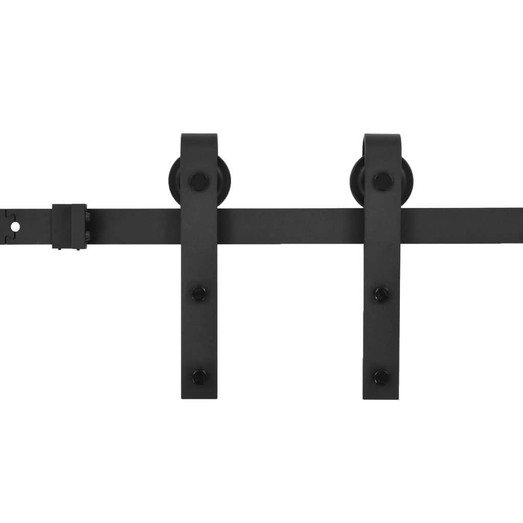 vidaXL Schiebetürbeschlag-Set SKIEN 183 cm Stahl Schwarz