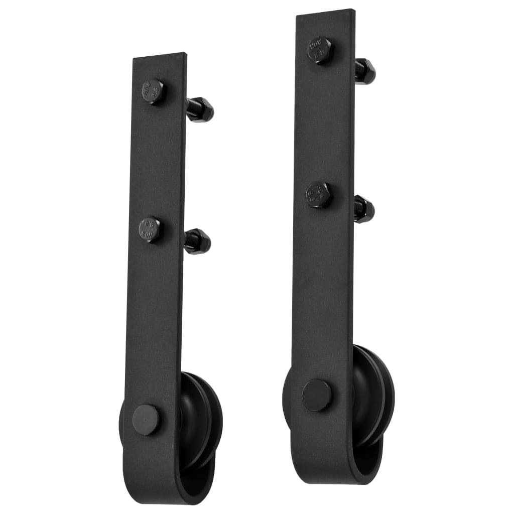 vidaXL Schiebetürbeschlag-Set SKIEN 183 cm Stahl Schwarz