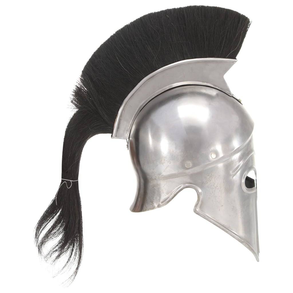 vidaXL Griechischer Krieger-Helm Antik Replik LARP Silbern Stahl