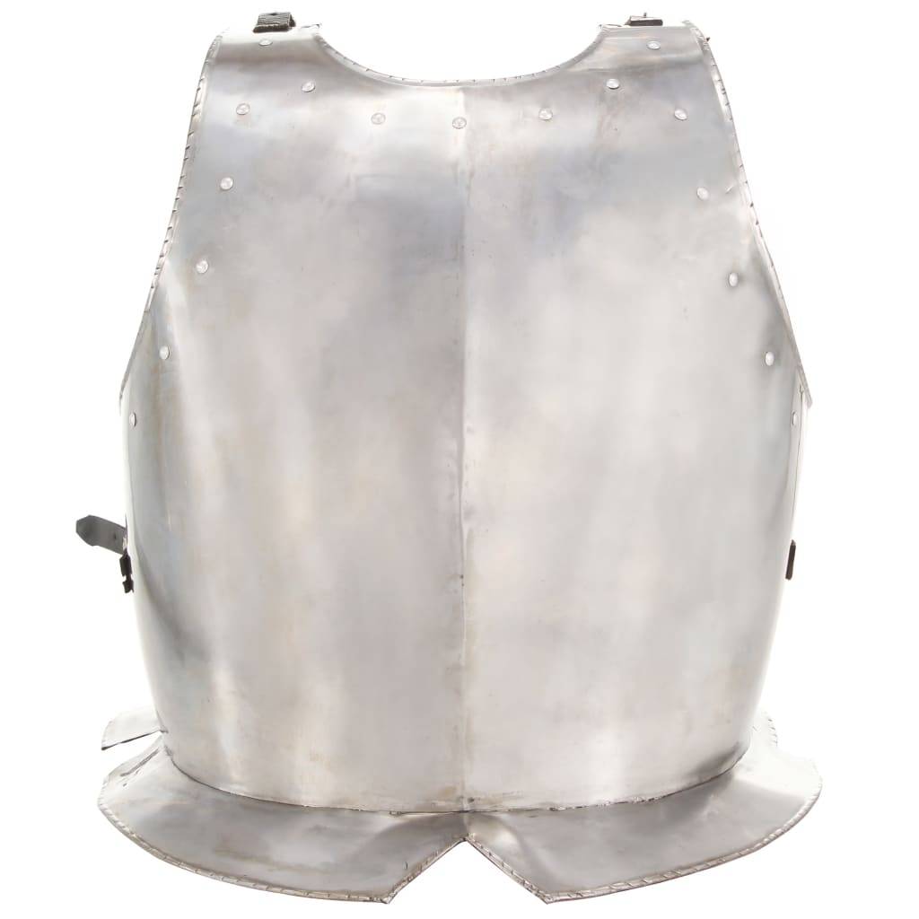 vidaXL Mittelalterliche Ritter-Brustpanzer Kürass LARP Replik Silbern Stahl