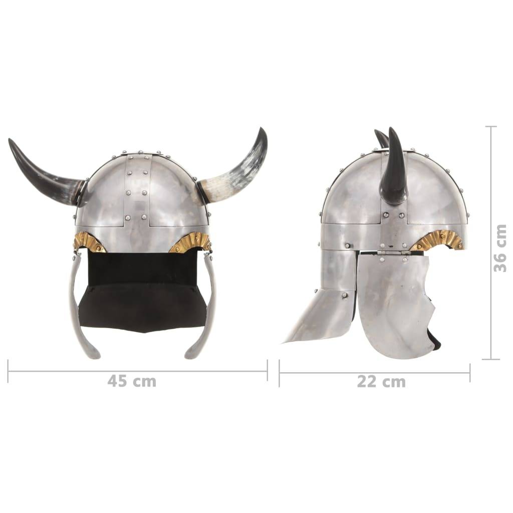 vidaXL Fantasy Wikingerhelm LARP Silbern Stahl
