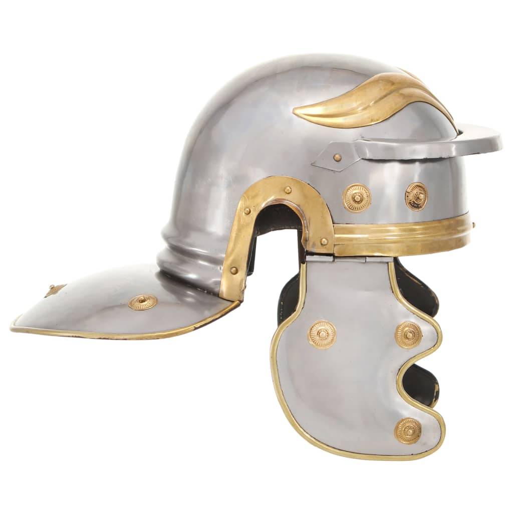vidaXL Römischer Soldaten-Helm Antik Replik für LARP Silbern Stahl