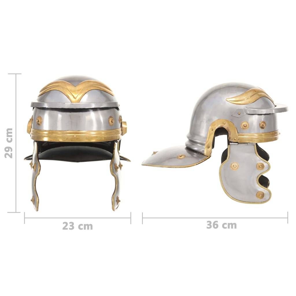 vidaXL Römischer Soldaten-Helm Antik Replik für LARP Silbern Stahl
