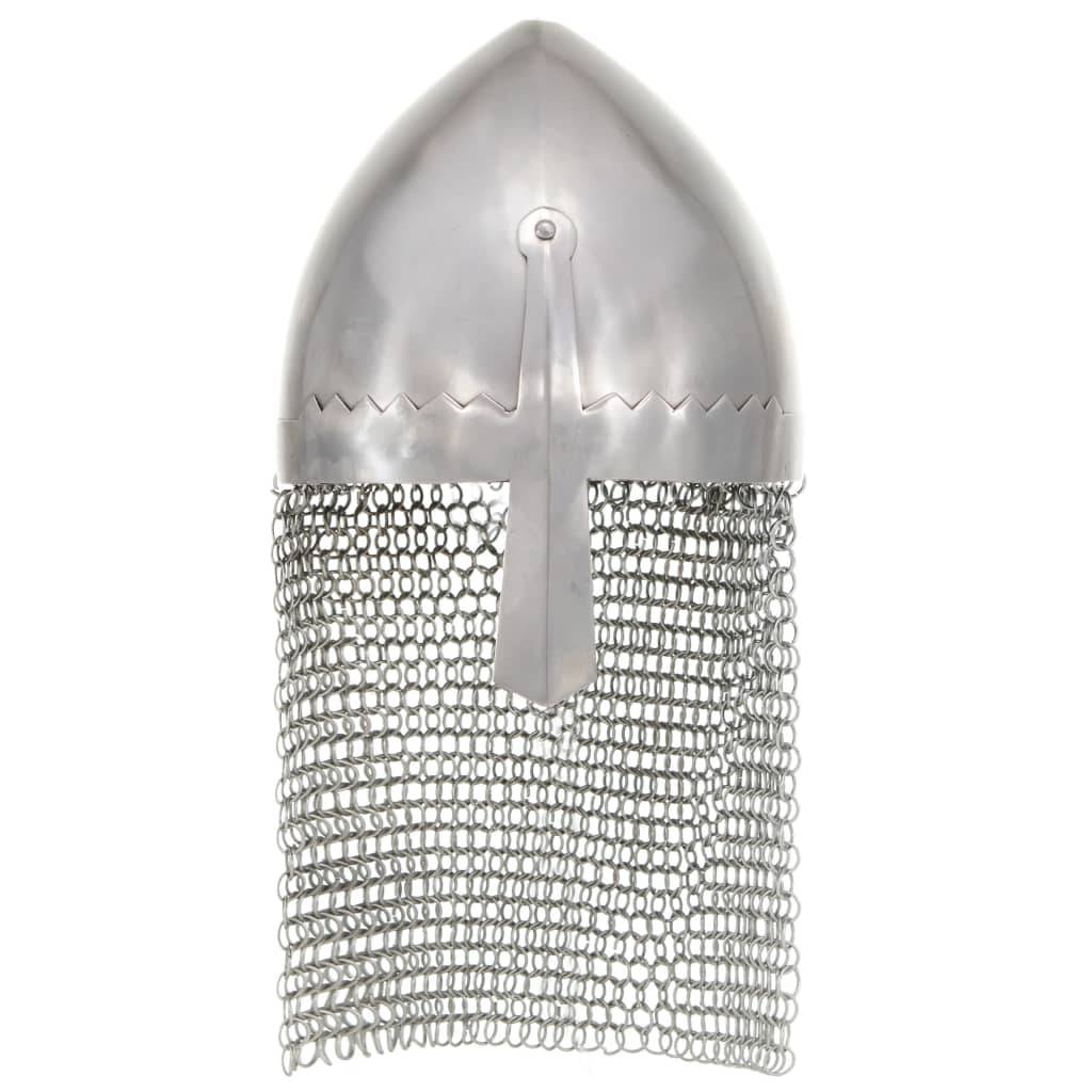 vidaXL Ritterhelm Antik Replik LARP Silbern Stahl