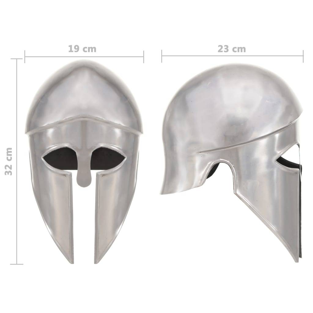 vidaXL Griechischer Krieger-Helm Antik Replik für LARP Silbern Stahl