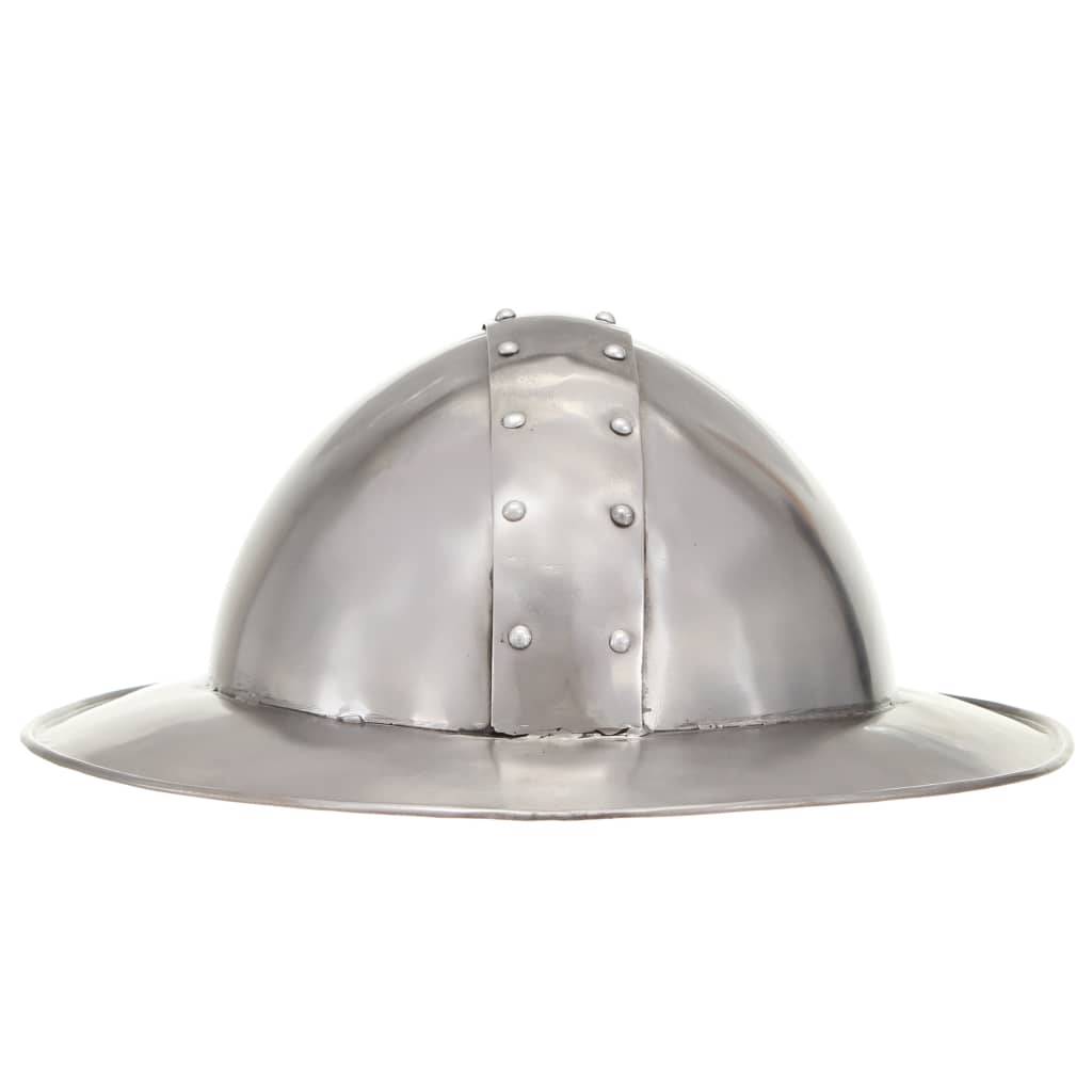 vidaXL Mittelalterlicher Ritterhelm Antik Replik LARP Silbern Stahl