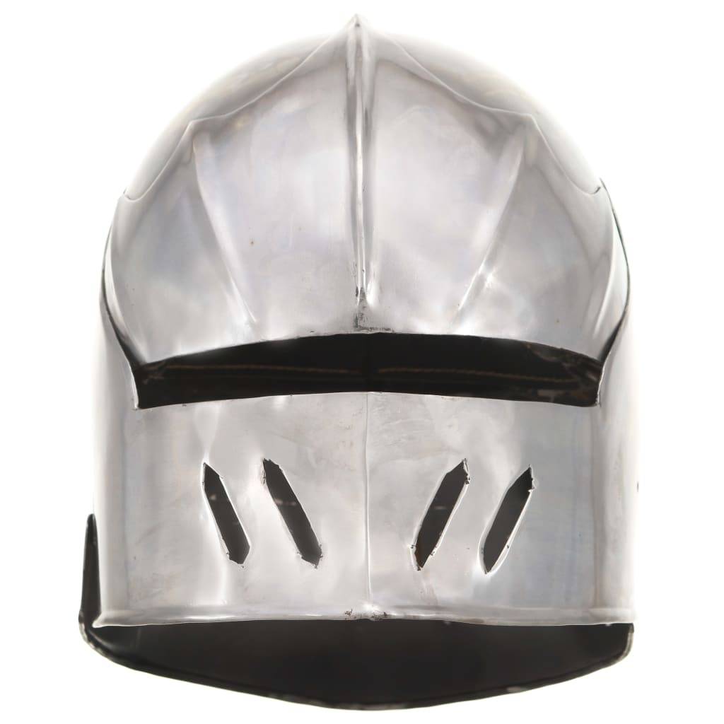 vidaXL Mittelalterlicher Ritterhelm Antik Replik LARP Silbern Stahl