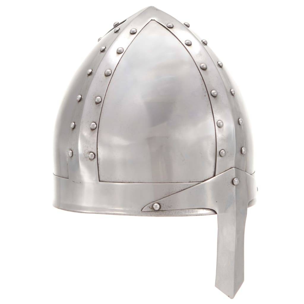vidaXL Mittelalterlicher Ritterhelm Antik Replik LARP Silbern Stahl