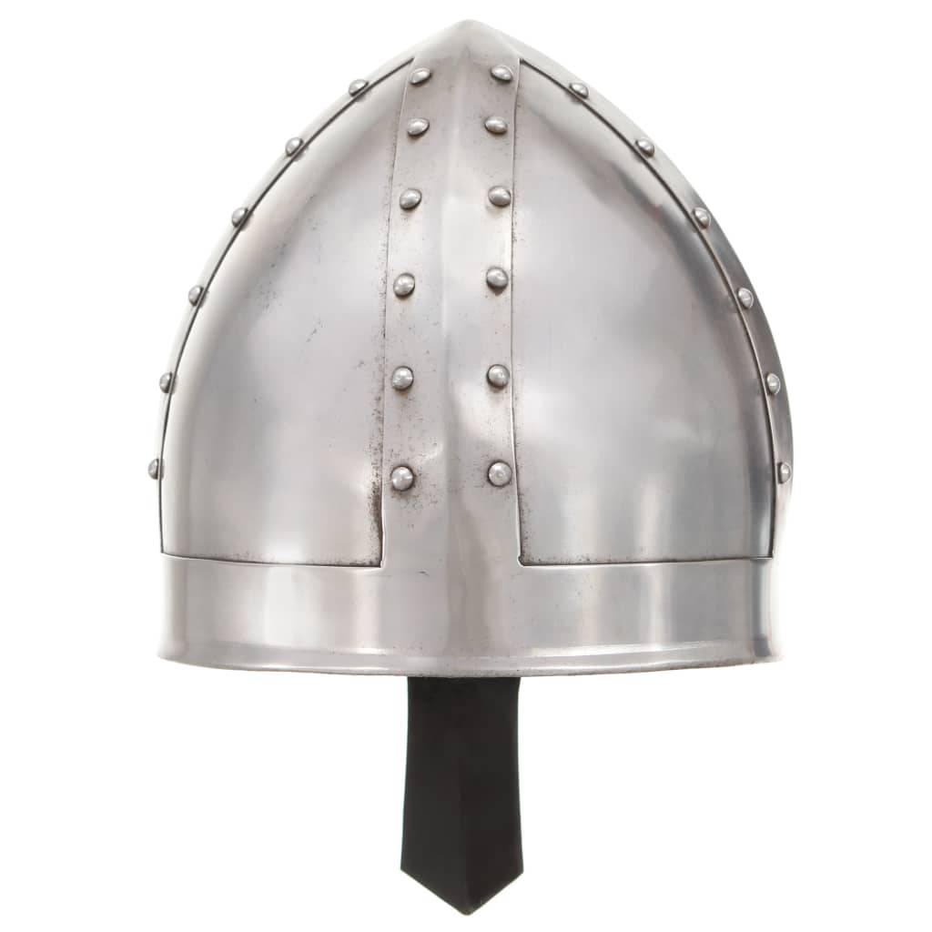 vidaXL Mittelalterlicher Ritterhelm Antik Replik LARP Silbern Stahl