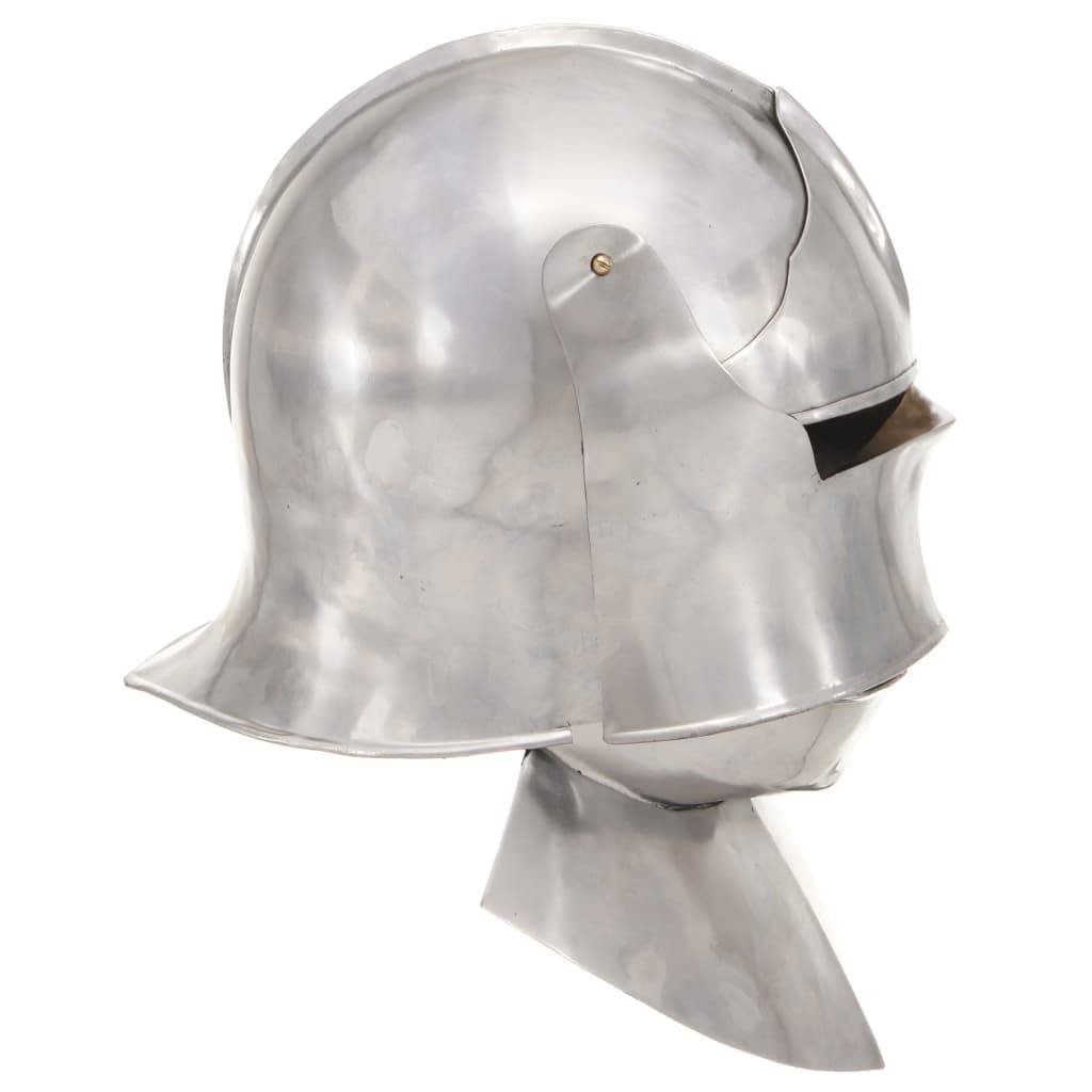 vidaXL Mittelalterlicher Ritterhelm Antik Replik LARP Silbern Stahl