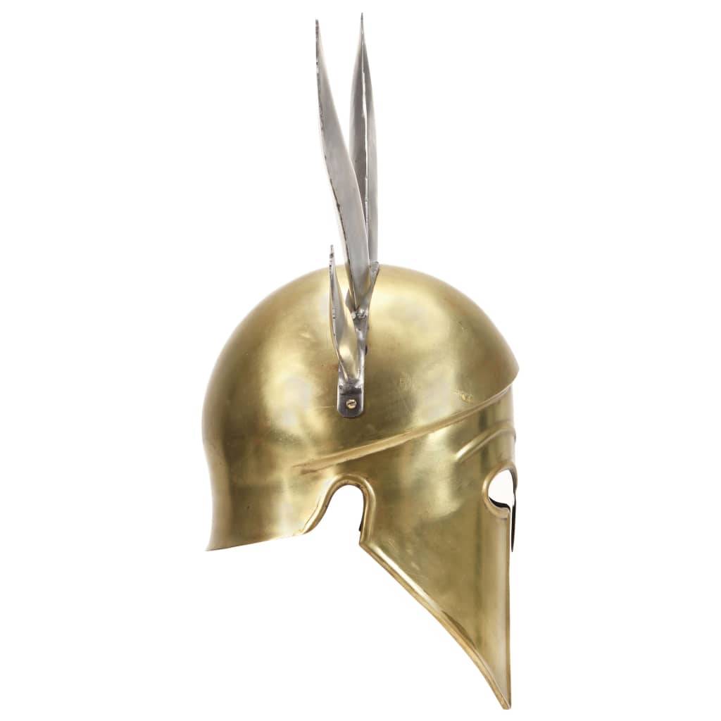 vidaXL Griechischer Krieger-Helm Antik Replik für LARP Messing Stahl