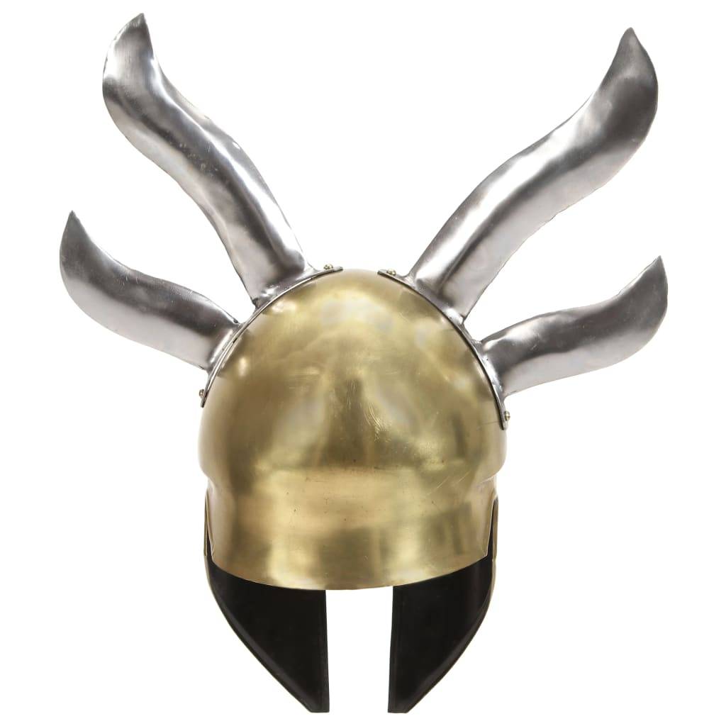 vidaXL Griechischer Krieger-Helm Antik Replik für LARP Messing Stahl