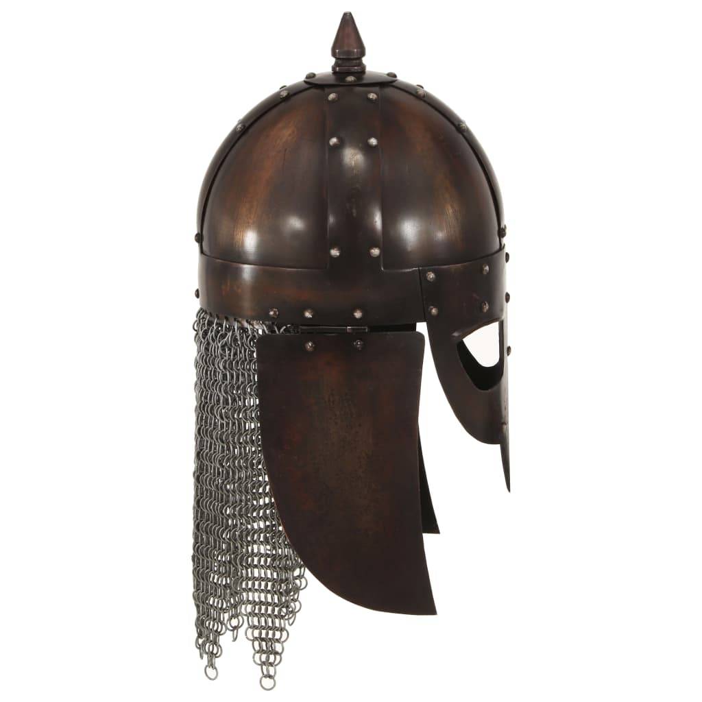 vidaXL Wikinger-Krieger-Helm Antik Replik für LARP Kupfern Stahl