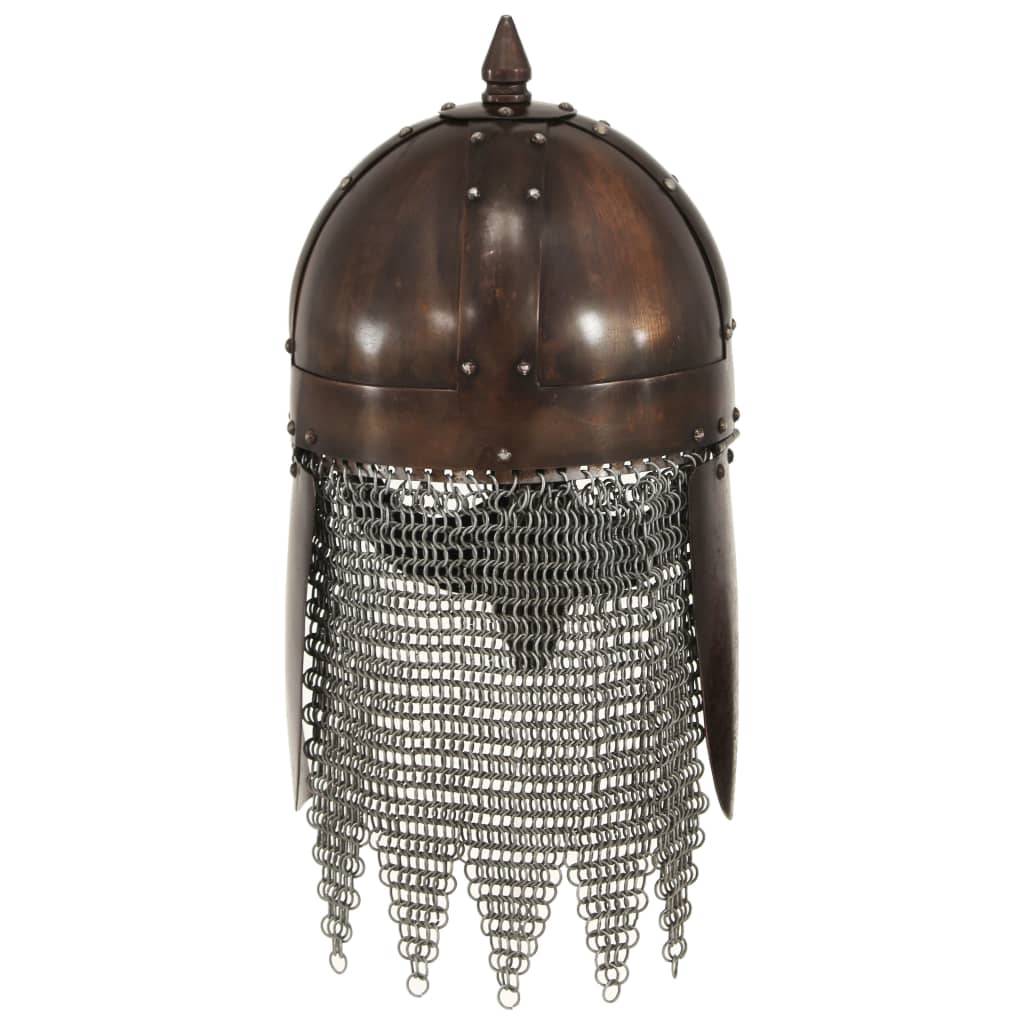 vidaXL Wikinger-Krieger-Helm Antik Replik für LARP Kupfern Stahl