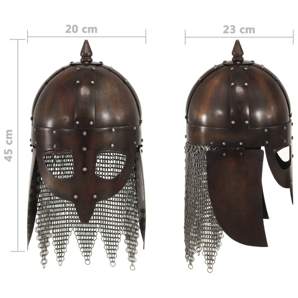 vidaXL Wikinger-Krieger-Helm Antik Replik für LARP Kupfern Stahl