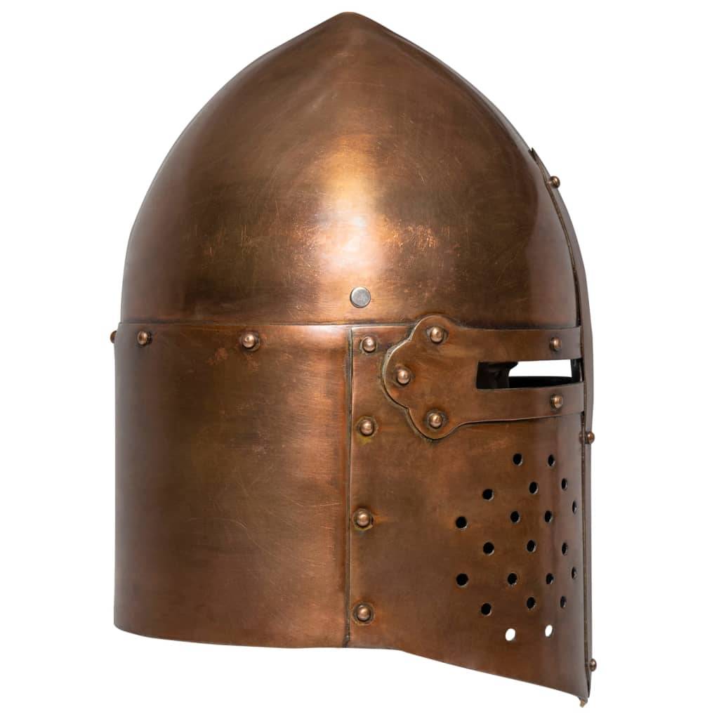 vidaXL Mittelalterlicher Ritterhelm Antik LARP Replik Kupfern Stahl