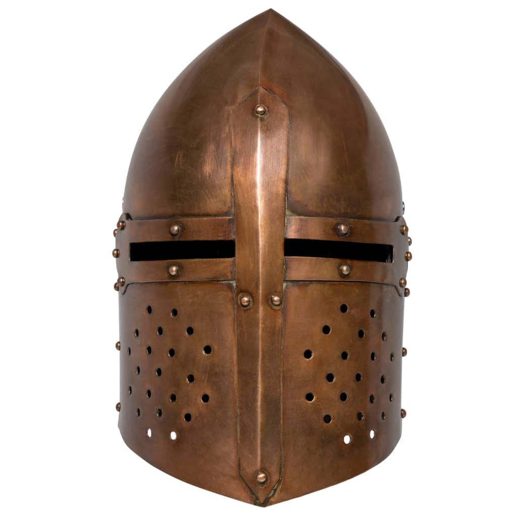 vidaXL Mittelalterlicher Ritterhelm Antik LARP Replik Kupfern Stahl