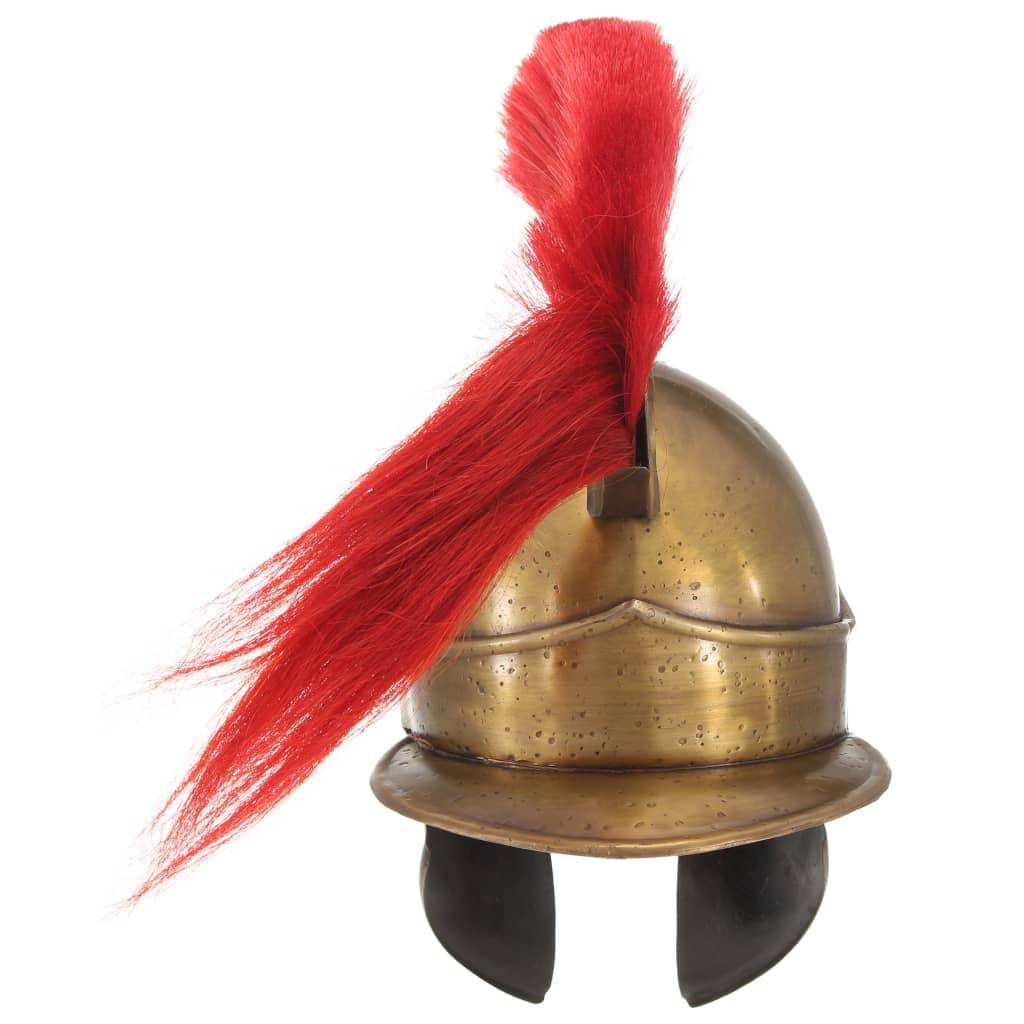 vidaXL Griechischer Krieger-Helm Antik Replik LARP Messing Stahl