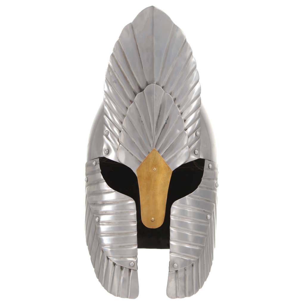 vidaXL Mittelalterlicher Fantasy Ritter-Helm für LARP Replik Silbern Stahl