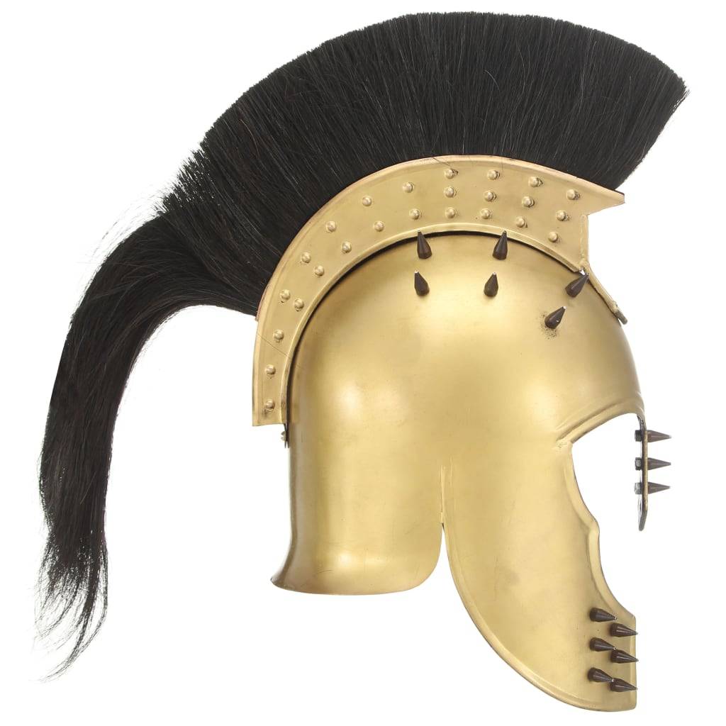 vidaXL Griechischer Krieger-Helm Antik Replik für LARP Messing Stahl