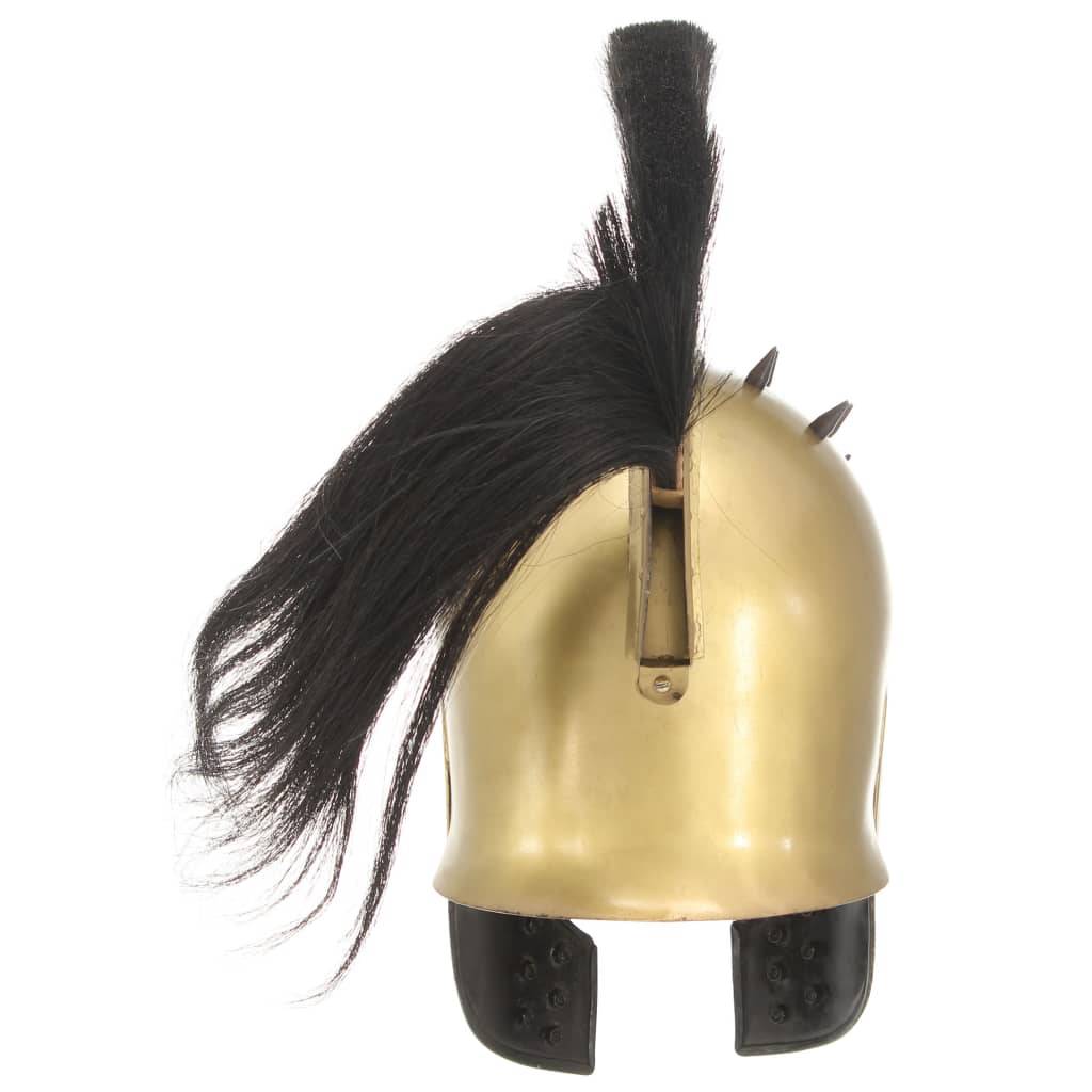 vidaXL Griechischer Krieger-Helm Antik Replik für LARP Messing Stahl