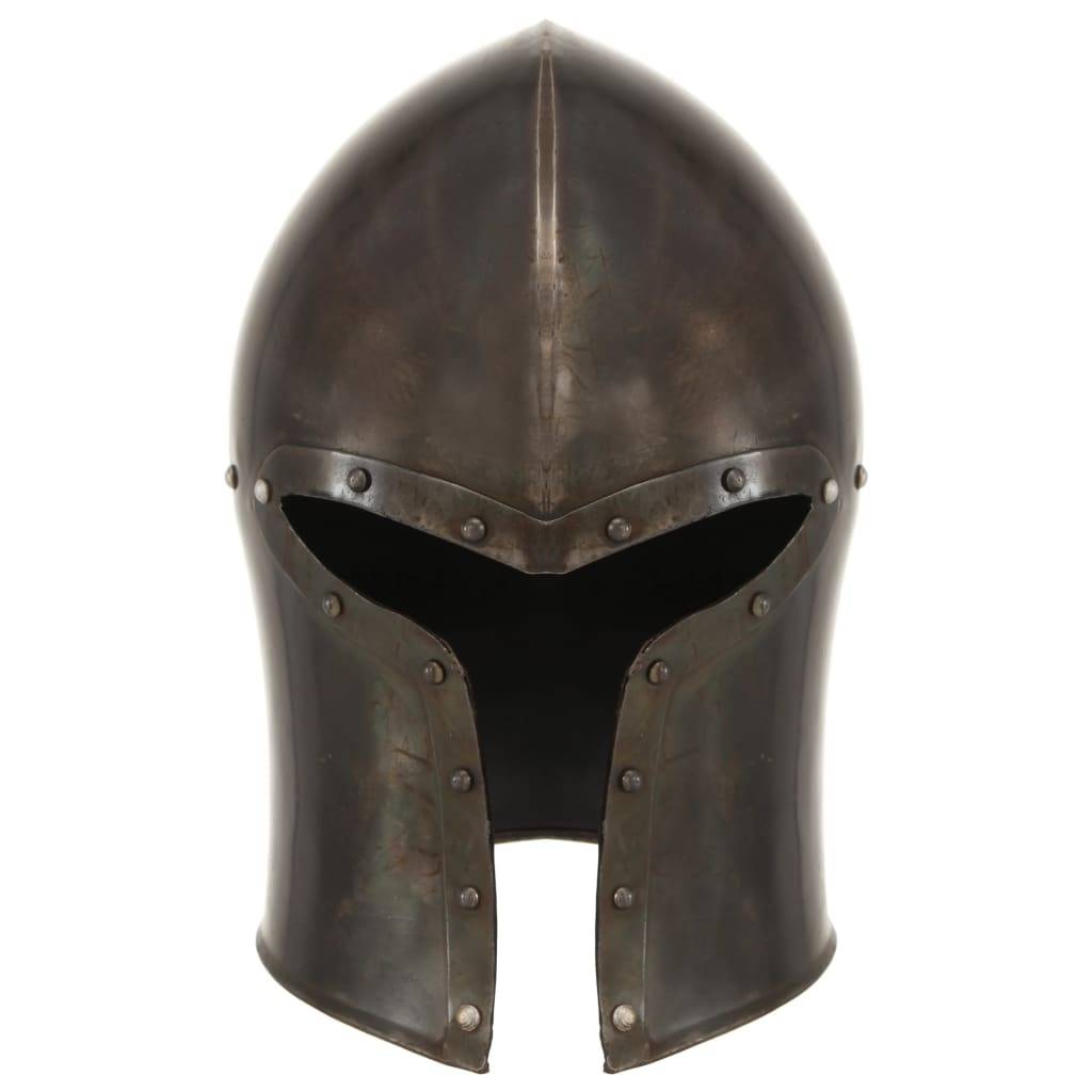 vidaXL Mittelalterlicher Ritterhelm Antik Replik LARP Silbern Stahl