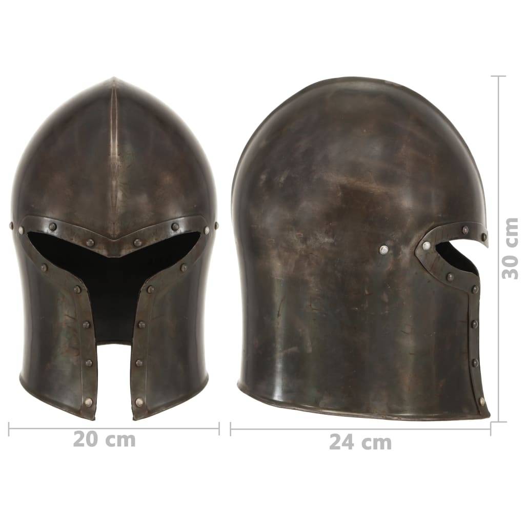 vidaXL Mittelalterlicher Ritterhelm Antik Replik LARP Silbern Stahl