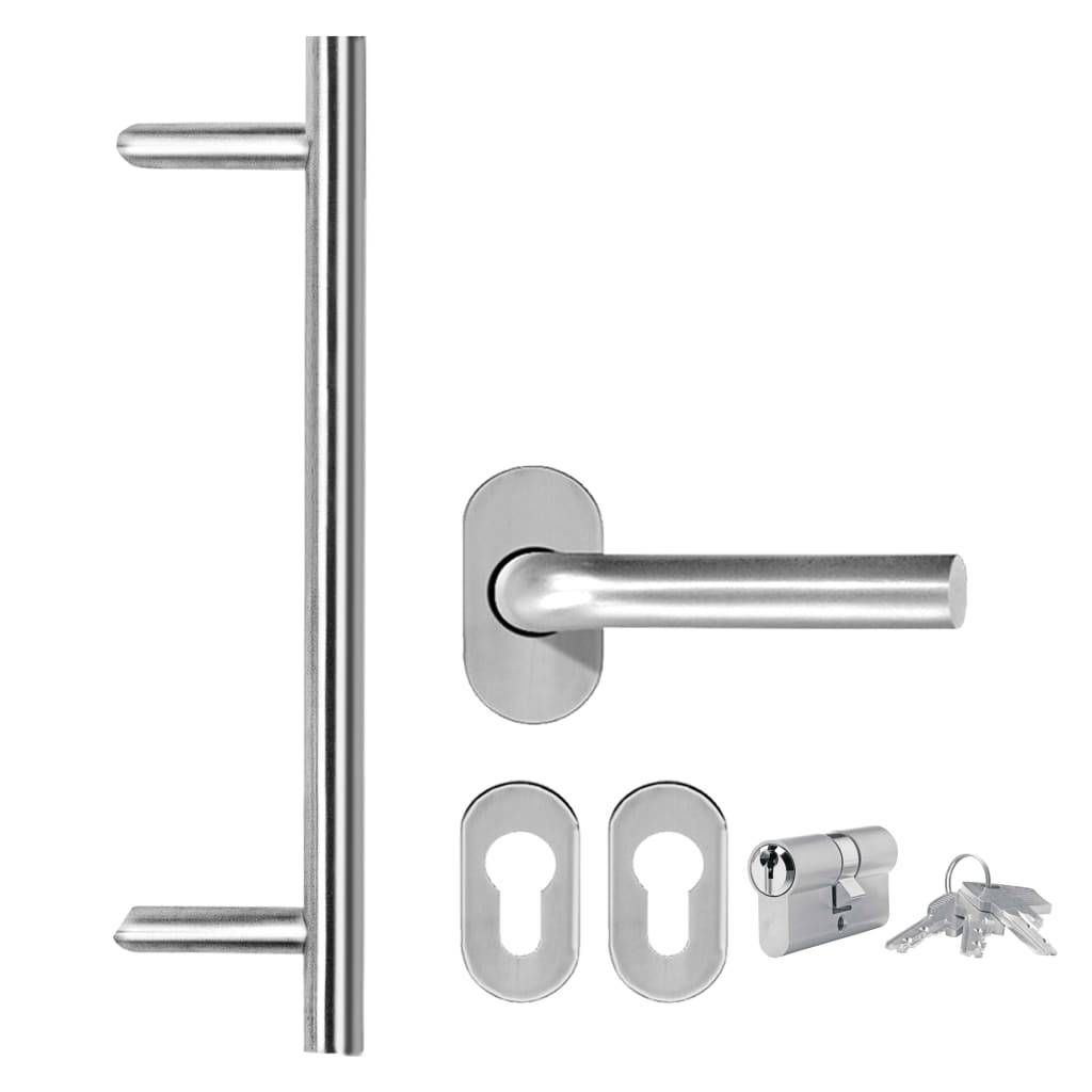 vidaXL Haustür Aluminium und PVC Weiß 100x200 cm