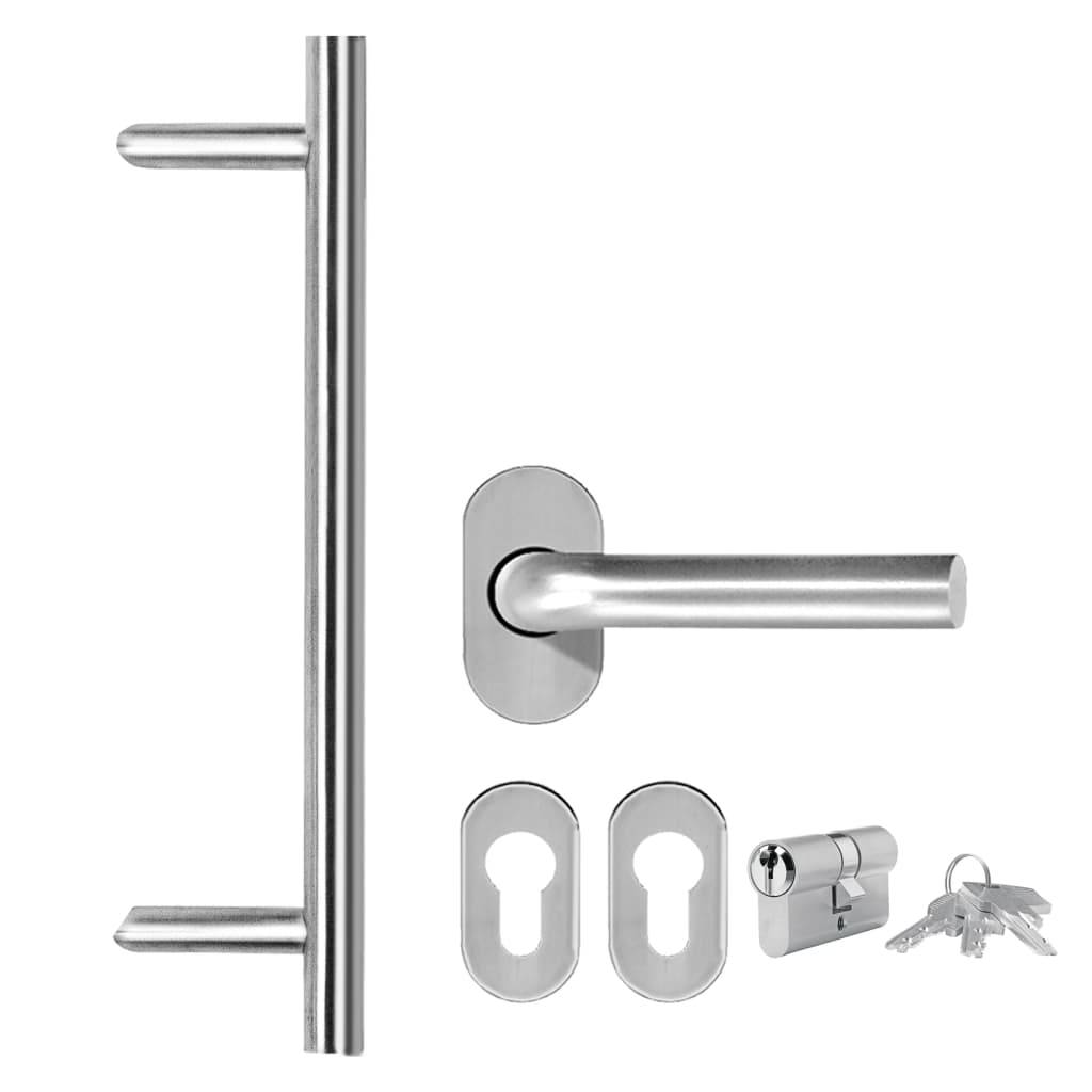 vidaXL Haustür Aluminium und PVC Weiß 110x210 cm